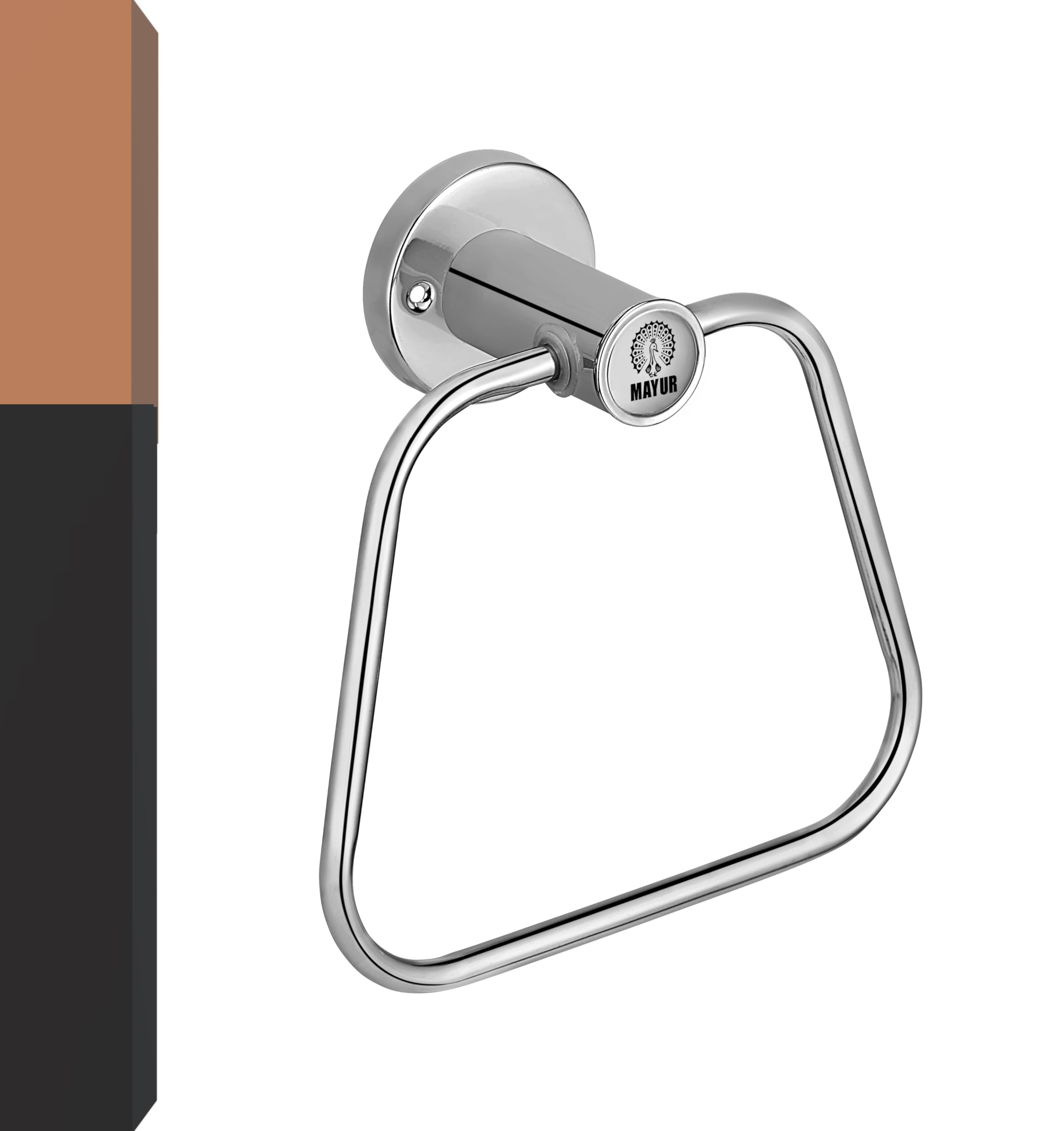 MAYUR ÖCICH Stainless Steel Wall Mounted Towel Round Ring for Hand Towel Hanger for Bathroom/Wash Basin/Napkin-Towel Hanger/Bathroom & Kitchen Accessories ( Tringular, ECO-TRAP-630-TOWEL-RING)