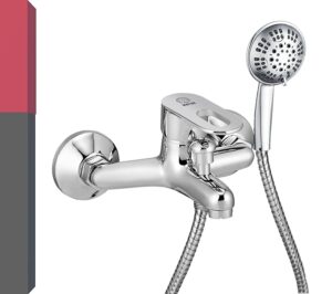 MAYUR ÖCICH Brass Single Lever Wall Mixer With 5-Function Hand Shower With SS-304 Grade 1.25 Meter Flexible Tube and Hook (MILANO) 10 Years Warranty