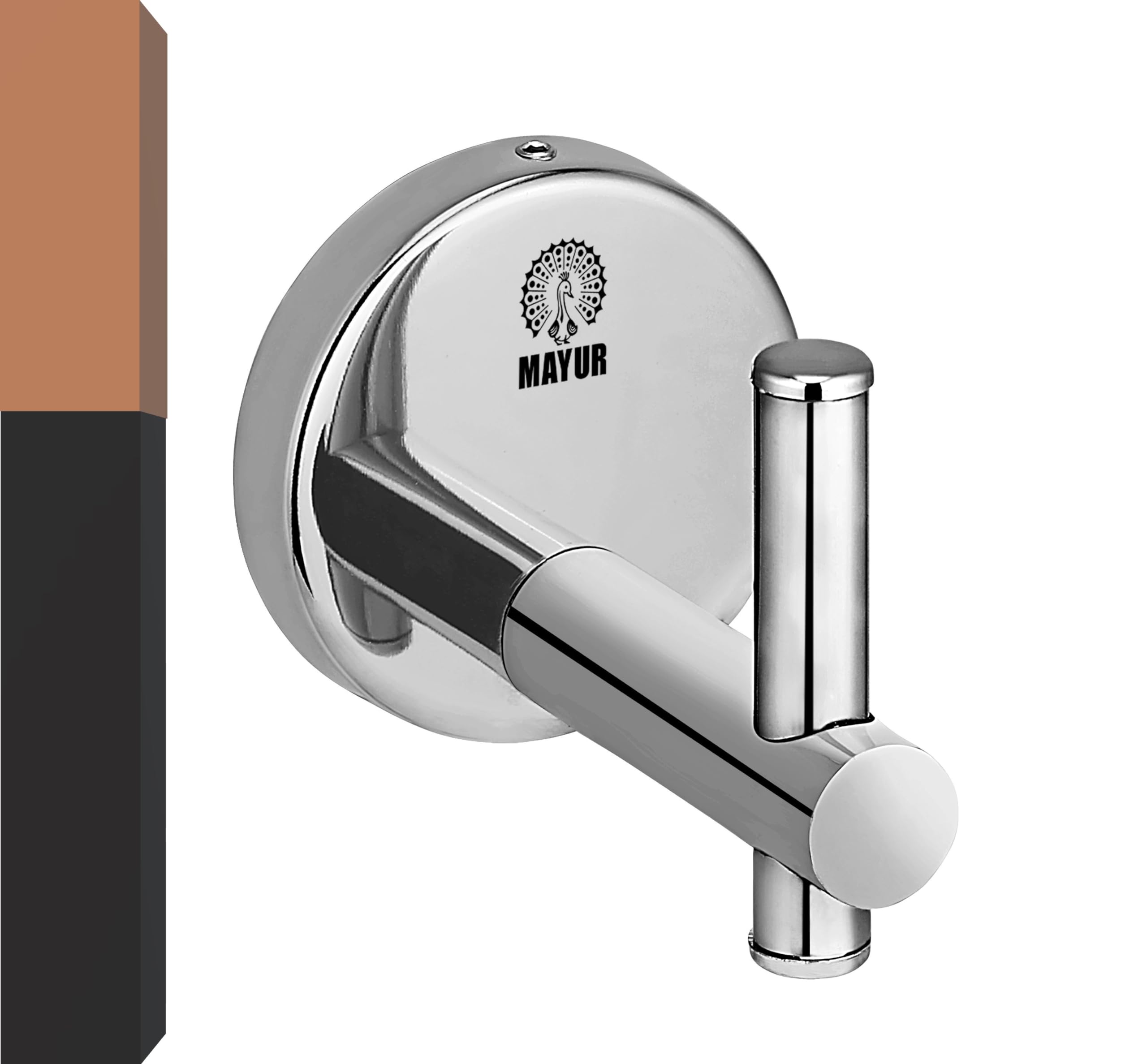 MAYUR ÖCICH Stainless Steel Chrome Finished Wall Mounted Robe Hook Cloth-Towel Hanger | Bathroom Accessories (LOTUS-1160)