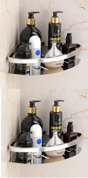 MAYUR ÖCICH BIG CORNER BATHROOM RACK SHELF STEEL(HEAVY){ANTIRUST} BATHROOM ACCESORY &KITCHEN Silver Towel Holder  (Steel) Pack of 2