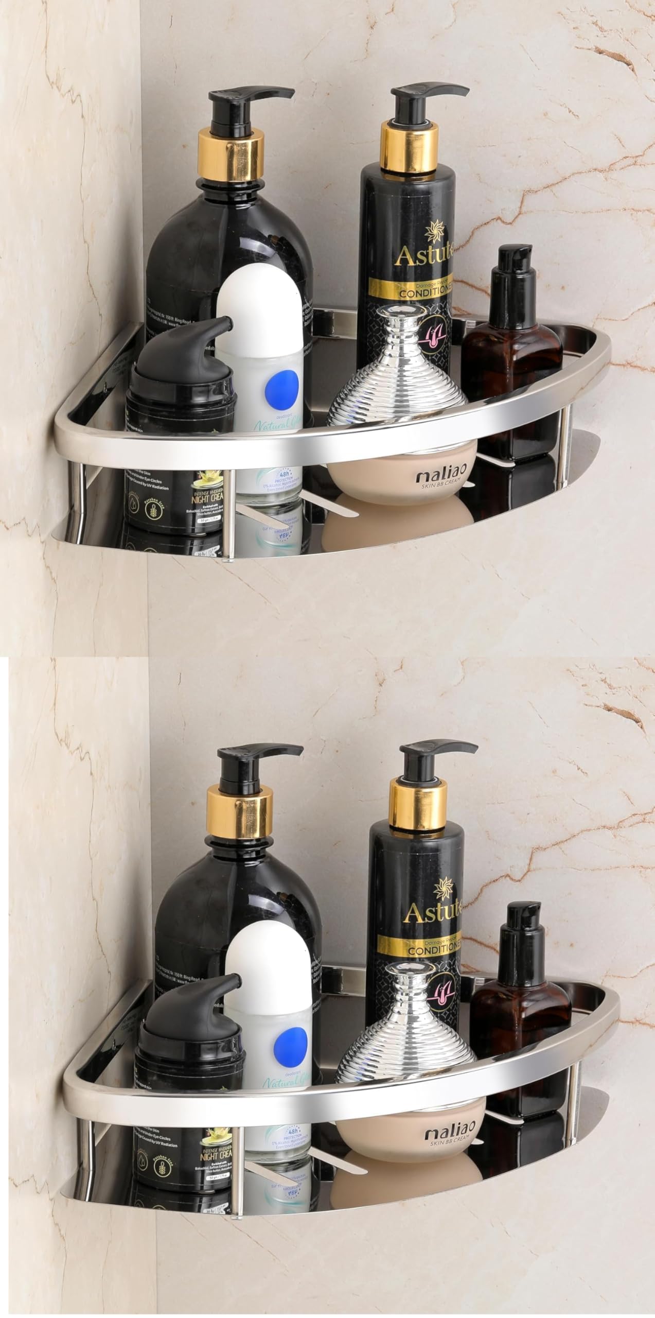 MAYUR ÖCICH BIG CORNER BATHROOM RACK SHELF STEEL(HEAVY){ANTIRUST} BATHROOM ACCESORY &KITCHEN Silver Towel Holder (Steel) Pack of 2