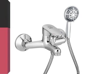 MAYUR ÖCICH Brass Single Lever Wall Mixer With 5-Function Hand Shower With SS-304 Grade 1.25 Meter Flexible Tube and Hook (OPAL) 10 Years Warranty