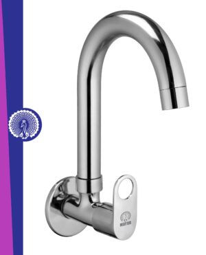 Silver Brass Kitchen Sink Tap Faucet With 360 Swivel Spout | Premium Chrome Finish | Cold Water Foam Flow Aerator | Easy Install | 10-Year Warranty