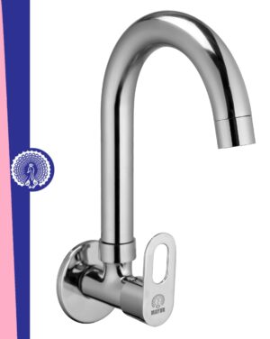 Silver Brass Kitchen Sink Tap Faucet With 360 Swivel Spout | Premium Chrome Finish | Cold Water Foam Flow Aerator | Easy Install | 10-Year Warranty