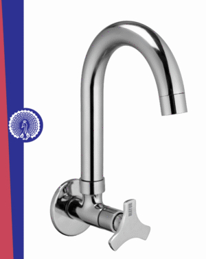 Silver Brass Kitchen Sink Tap Faucet With 360 Swivel Spout | Premium Chrome Finish | Cold Water Foam Flow Aerator | Easy Install | 10-Year Warranty