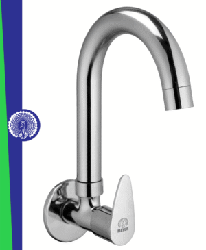 Silver Brass Kitchen Sink Tap Faucet With 360 Swivel Spout | Premium Chrome Finish | Cold Water Foam Flow Aerator | Easy Install | 10-Year Warranty