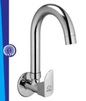 Silver Brass Kitchen Sink Tap Faucet With 360 Swivel Spout | Premium Chrome Finish | Cold Water Foam Flow Aerator | Easy Install | 10-Year Warranty
