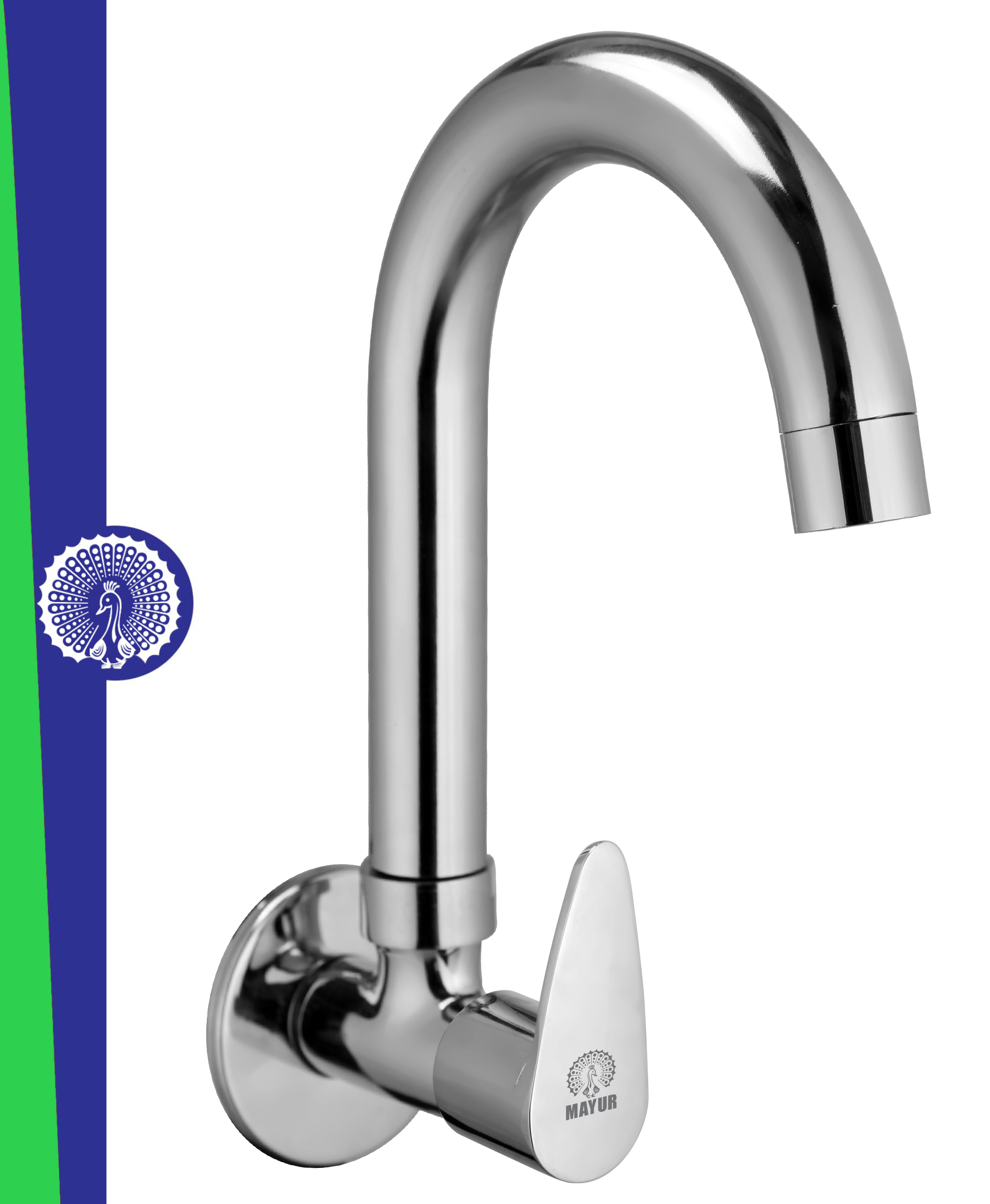 Silver Brass Kitchen Sink Tap Faucet With 360 Swivel Spout | Premium Chrome Finish | Cold Water Foam Flow Aerator | Easy Install | 10-Year Warranty