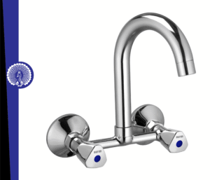 MAYUR ÖCICH Brass Kitchen Sink Mixer Tap | 360 Swivel Spout | Hot & Cold Dual Handle Faucet For Kitchen | Chrome Finish | 10-Year Warranty