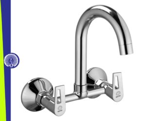 MAYUR ÖCICH Brass Kitchen Sink Mixer Tap | 360 Swivel Spout | Hot & Cold Dual Handle Faucet For Kitchen | Chrome Finish | 10-Year Warranty