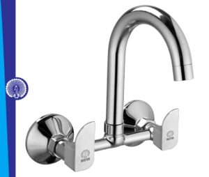 MAYUR ÖCICH Brass Kitchen Sink Mixer Tap | 360 Swivel Spout | Hot & Cold Dual Handle Faucet For Kitchen | Chrome Finish | 10-Year Warranty