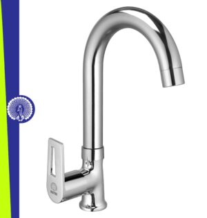 MAYUR ÖCICH Brass Swan Neck Kitchen Sink Tap With 360 Swivel Spout | Chrome Finish | Cold Water Faucet | 10-Year Warranty