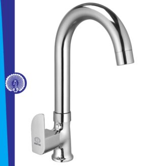 MAYUR ÖCICH Brass Swan Neck Kitchen Sink Tap With 360 Swivel Spout | Chrome Finish | Cold Water Faucet | 10-Year Warranty