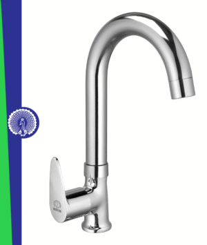 MAYUR ÖCICH Brass Swan Neck Kitchen Sink Tap With 360 Swivel Spout | Chrome Finish | Cold Water Faucet | 10-Year Warranty