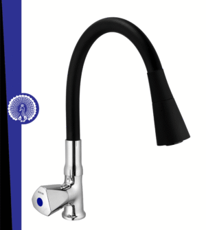 MAYUR ÖCICH Brass Swan Neck Kitchen Sink Tap With Flexible Dual Flow Spout | 360 Swivel | Cold Water Faucet With Silicone Spout | Chrome Finish | Premium Brass Build | 10-Year Warranty (TRI)