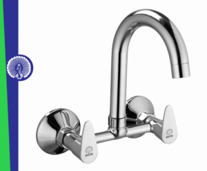 MAYUR ÖCICH Brass Kitchen Sink Mixer Tap | 360 Swivel Spout | Hot & Cold Dual Handle Faucet For Kitchen | Chrome Finish | 10-Year Warranty