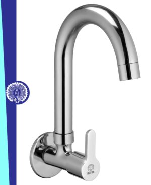 Silver Brass Kitchen Sink Tap Faucet With 360 Swivel Spout | Premium Chrome Finish | Cold Water Foam Flow Aerator | Easy Install | 10-Year Warranty