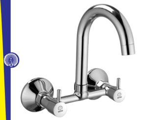 MAYUR ÖCICH Brass Kitchen Sink Mixer Tap | 360 Swivel Spout | Hot & Cold Dual Handle Faucet For Kitchen | Chrome Finish | 10-Year Warranty