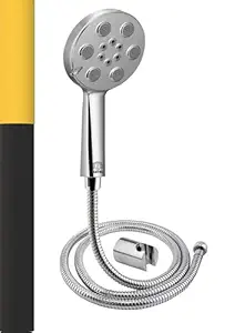 MAYUR ÖCICH ABS Chrome Finished 5-Function Hand Shower with hose pipe and wall hook Set Handheld Shower, Telephonic, Sprayer with Chrome Plated Finish (HS-554-MIST-4IN)