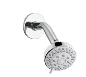 MAYUR ÖCICH ABS 5 Functiuon Overhead Shower With 6" Arm and Wall Flange | Chrome Finished Shower Head for Bathroom (DAXCATNO 518)