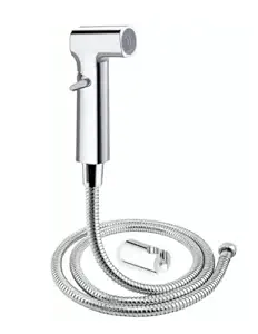 MAYUR ÖCICH 304 Grade Heavy Stainless Steel 1.25 m Flexible Hose Pipe Health Faucet, Jet Spray for Toilet -Auto Switch ABS Health Faucet for Toilet -Hand Faucets - Premium Chrome Finish(HF-564 VENUS)