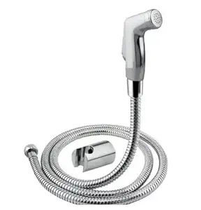 MAYUR ÖCICH 304 Grade Heavy Stainless Steel Flexible 1.25 meter Hose Pipe Health Faucet, Jet Spray for Toilet - ABS Health Faucet for Toilet - Hand Faucets - Premium Chrome Finish(HF-562)