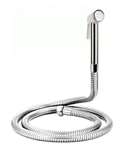MAYUR ÖCICH 304 Grade Heavy Stainless Steel 1.25 meter Flexible Hose Pipe Health Faucet, Jet Spray for Toilet - Health Faucet for Toilet - Hand Faucets - Premium Chrome Finish(HF-561-LONG)