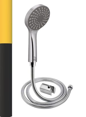 MAYUR ÖCICH ABS 4-INCH, Single Function Hand Shower With SS 304 Grade 1.5 Meter Flexible Hose Pipe and Wall Hook - Chrome Finished (HS-552A-3IN-SET)